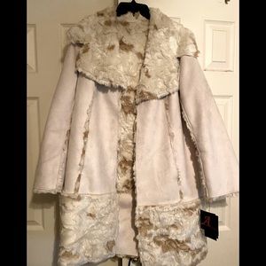 Reversible Adrienne Landau faux fur/suede coat NWT